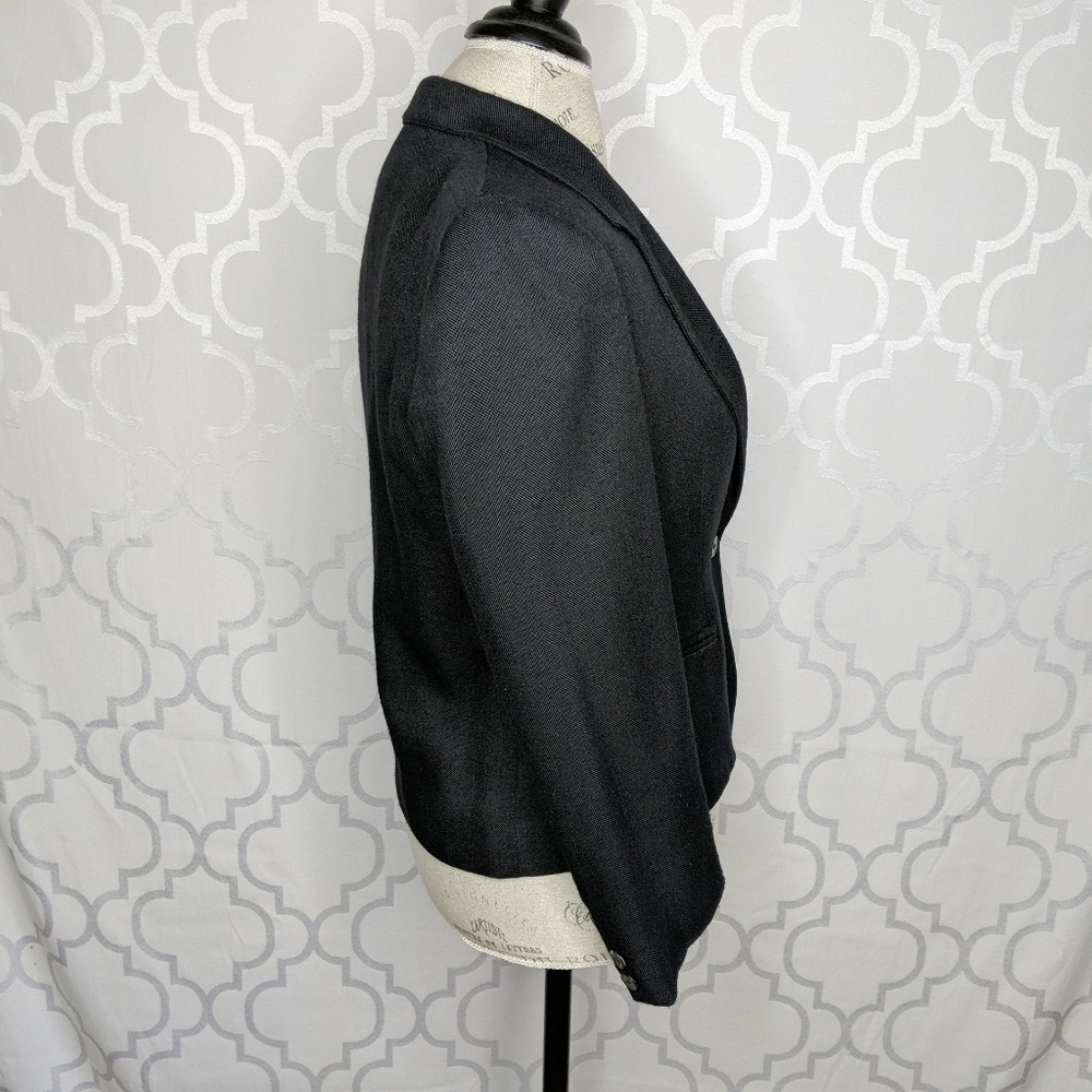 Vtg Evan Picone Wool Black Blazer - Picture 4 of 8